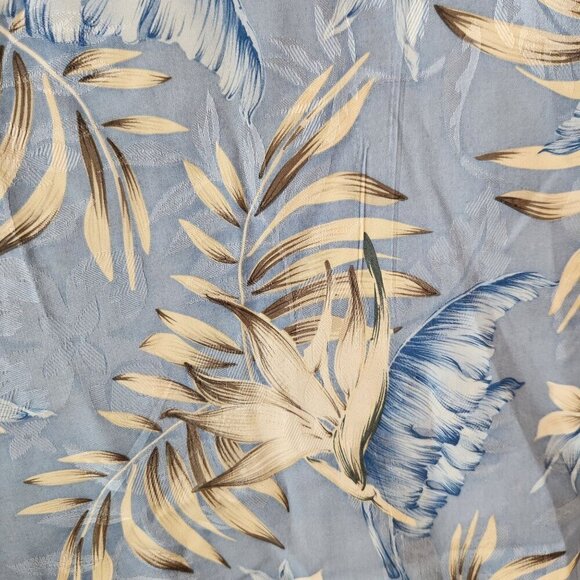 Jos A Bank 100% Silk Hawaiian Shirt Short Sleeves Blue Tropical Button Down L - Picture 4 of 6